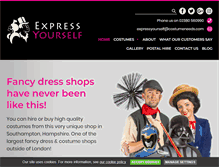 Tablet Screenshot of expressyourselfcostumehire.co.uk